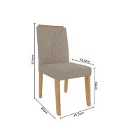 Conjunto com 2 Cadeiras Nicole Linho Bege e Nature - 3