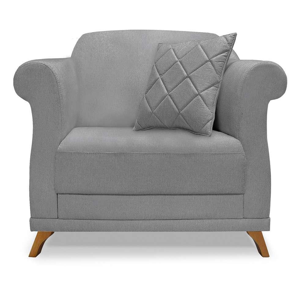 Poltrona Abruzzo Linho Cinza - 5