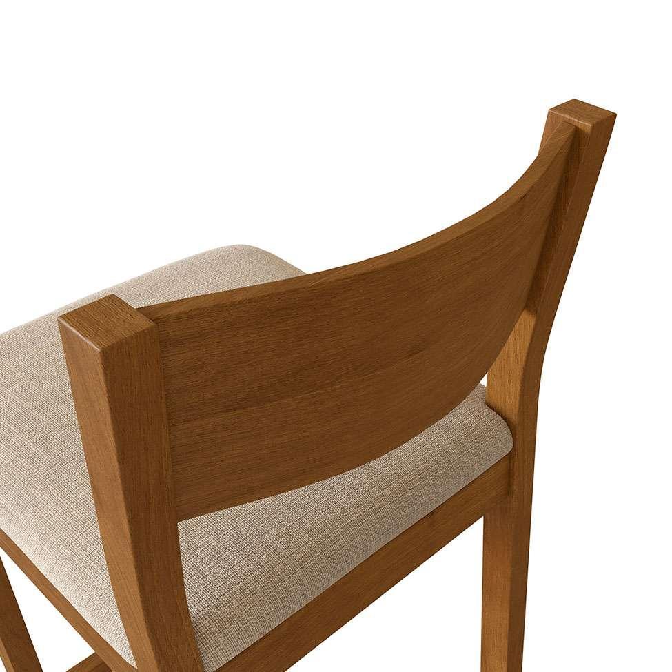 Banqueta Manu Algodão Bege e Nogueira - 4