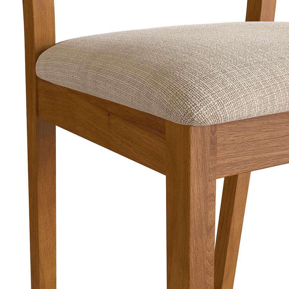 Banqueta Manu Algodão Bege e Nogueira - 5