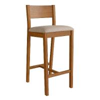 Banqueta Manu Algodão Bege e Nogueira - 2