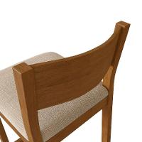 Banqueta Manu Algodão Bege e Nogueira