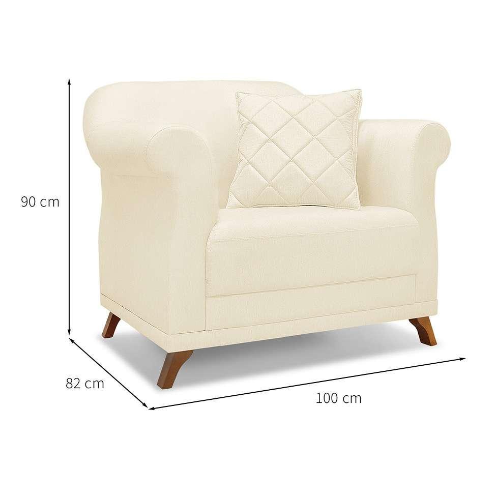 Poltrona Abruzzo Linho Pérola - 3