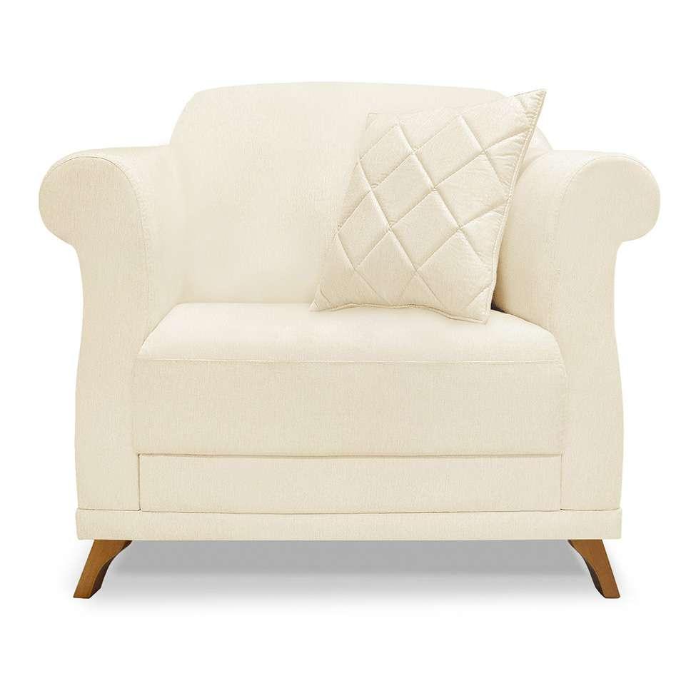 Poltrona Abruzzo Linho Pérola - 5