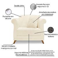 Poltrona Abruzzo Linho Pérola