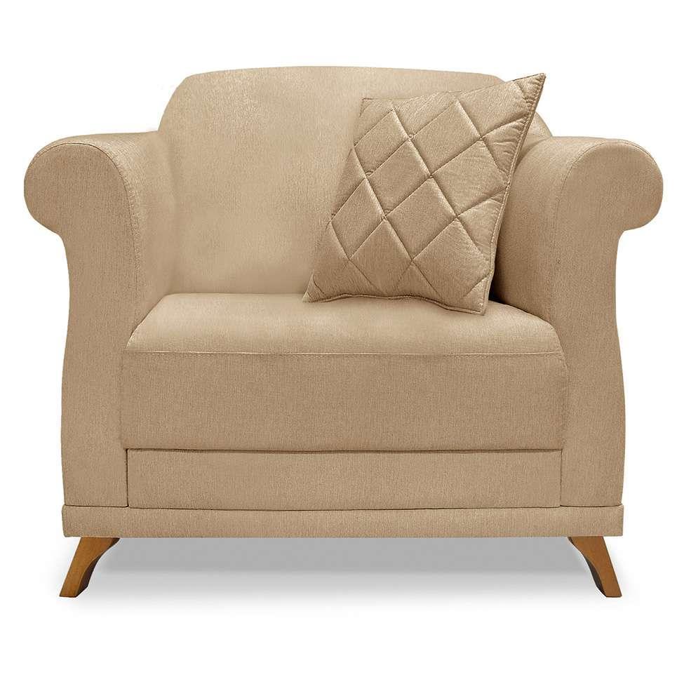 Poltrona Abruzzo Linho Dourada - 5