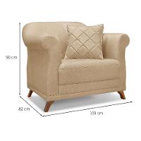 Poltrona Abruzzo Linho Dourada - 3