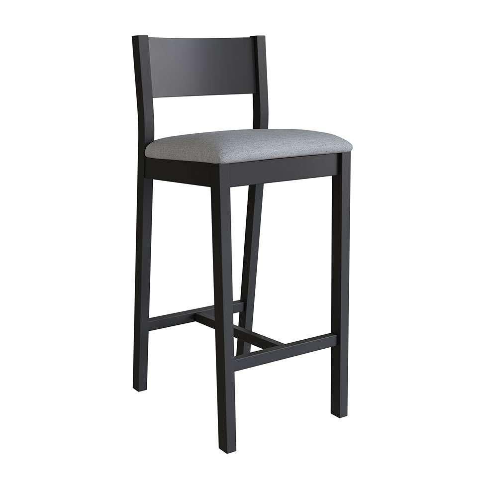 Banqueta Manu Algodão Cinza e Preta - 2