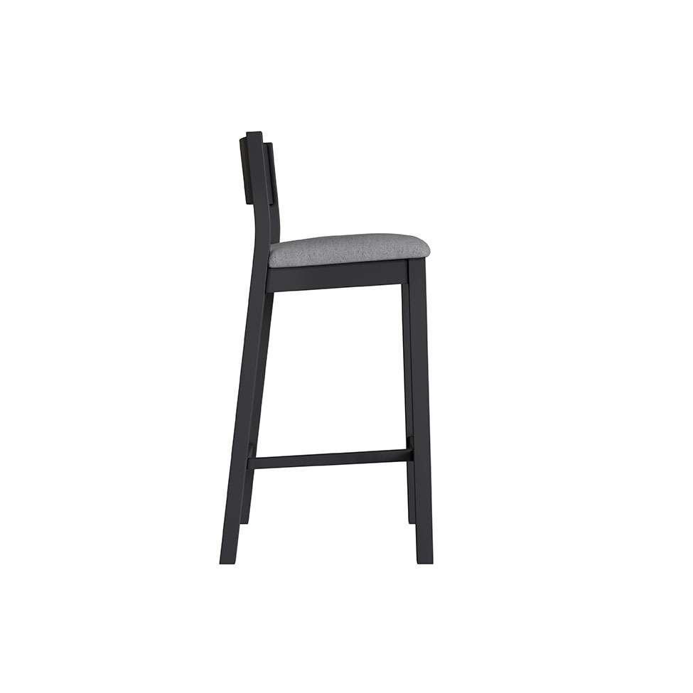 Banqueta Manu Algodão Cinza e Preta - 5