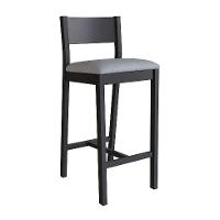 Banqueta Manu Algodão Cinza e Preta - 2