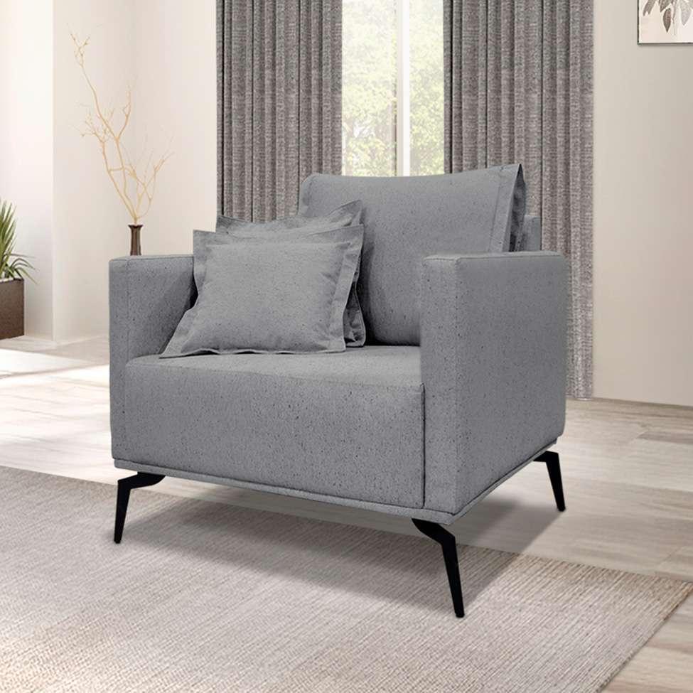 Poltrona Lazio Linho Cinza - 2