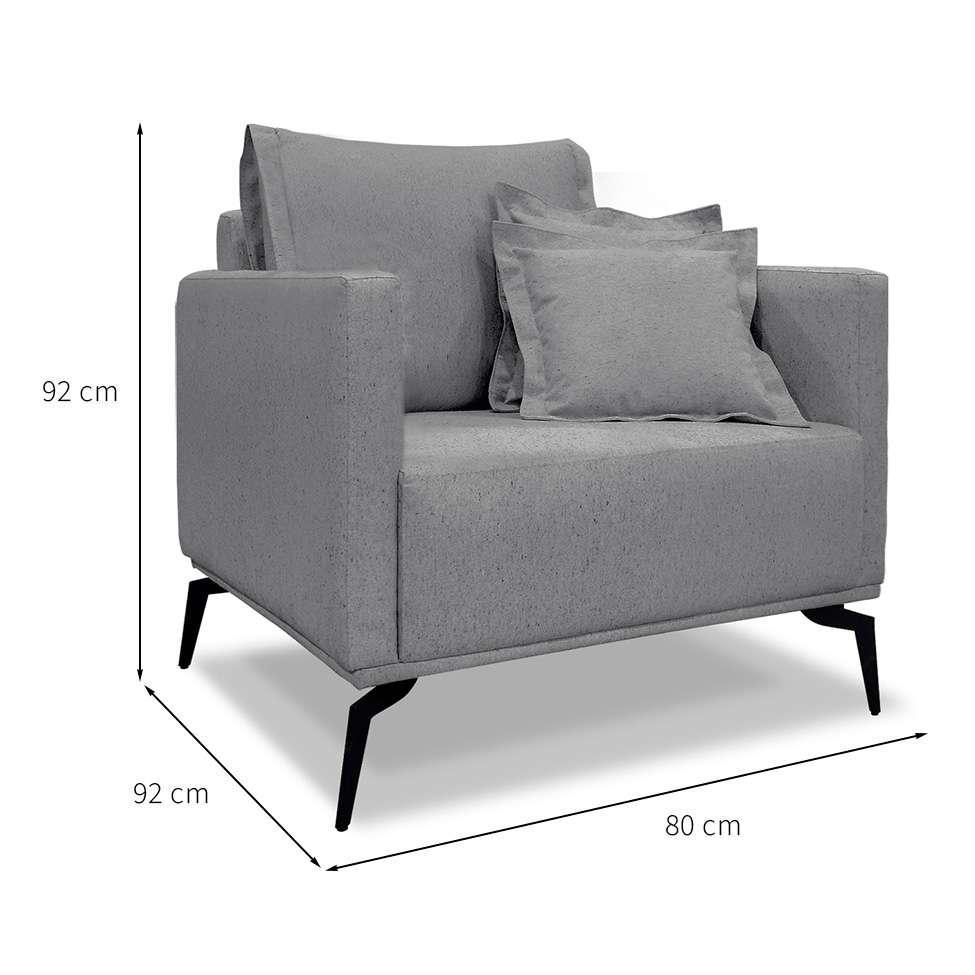 Poltrona Lazio Linho Cinza - 3