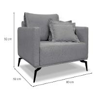 Poltrona Lazio Linho Cinza - 3