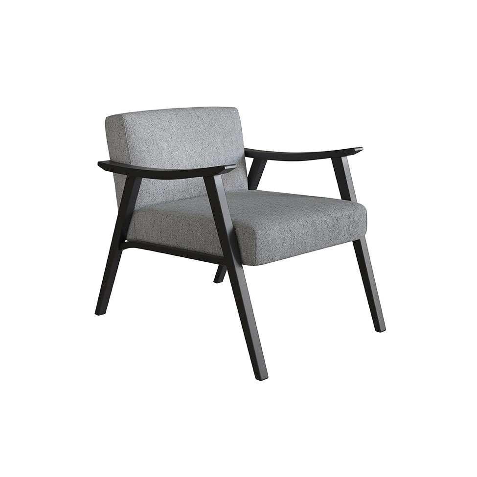 Poltrona Ravena Algodão Cinza e Preta - 2