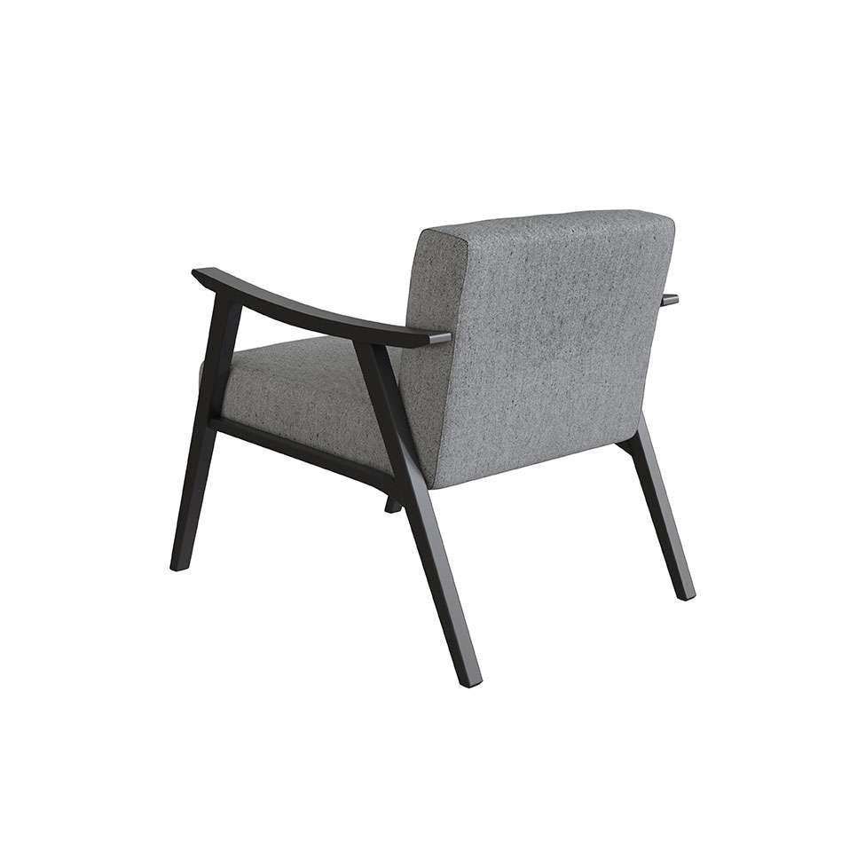 Poltrona Ravena Algodão Cinza e Preta - 6