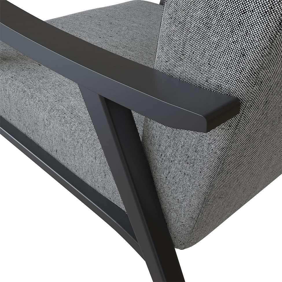 Poltrona Ravena Algodão Cinza e Preta - 7