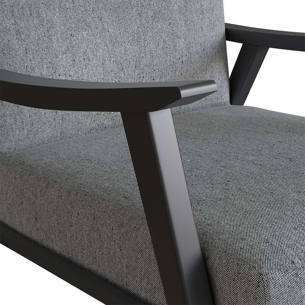 Poltrona Ravena Algodão Cinza e Preta - 8