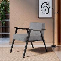 Poltrona Ravena Algodão Cinza e Preta - 1