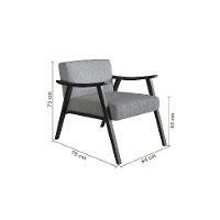 Poltrona Ravena Algodão Cinza e Preta - 3