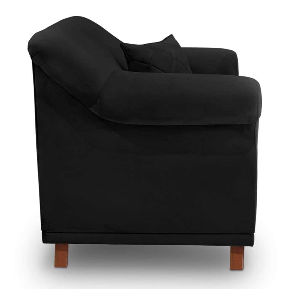 Poltrona Abruzzo Suede Preta - 6