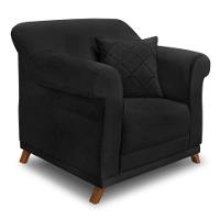 Poltrona Abruzzo Suede Preta - 1