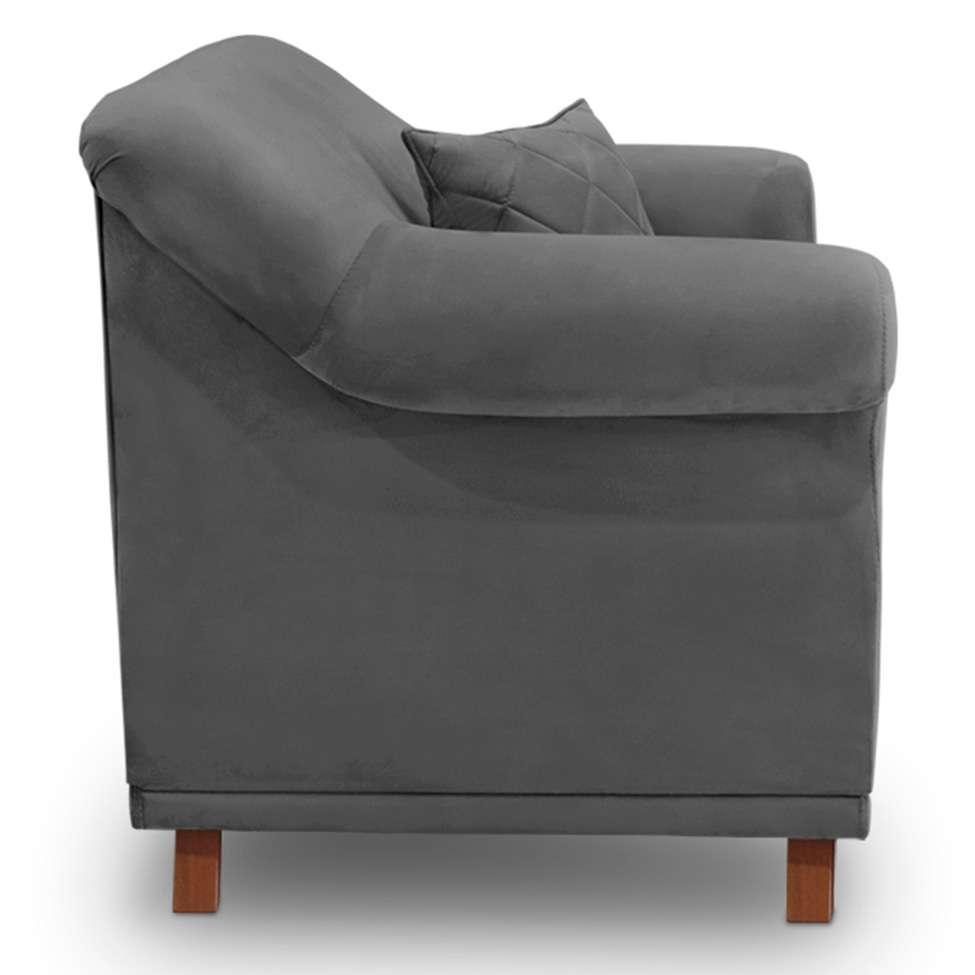 Poltrona Abruzzo Suede Cinza - 6