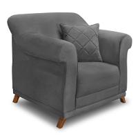 Poltrona Abruzzo Suede Cinza - 1