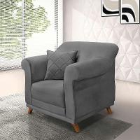 Poltrona Abruzzo Suede Cinza - 2