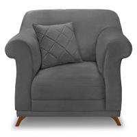 Poltrona Abruzzo Suede Cinza - 5