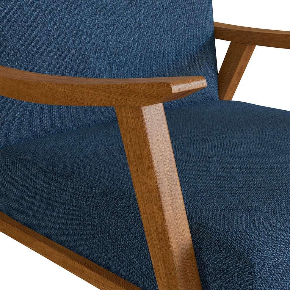 Poltrona Ravena Poliéster Azul Marinho e Nogueira - 8