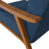Poltrona Ravena Poliéster Azul Marinho e Nogueira - 7