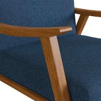 Poltrona Ravena Poliéster Azul Marinho e Nogueira - 8