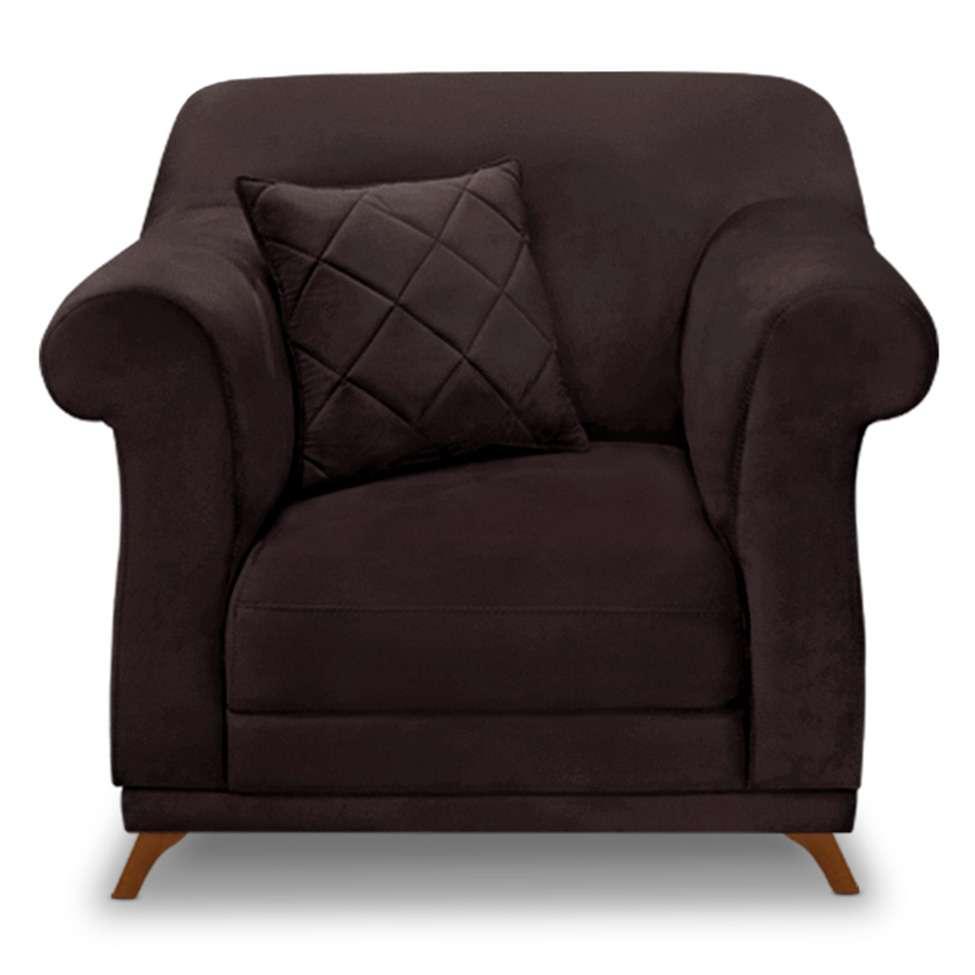 Poltrona Abruzzo Suede Café - 5