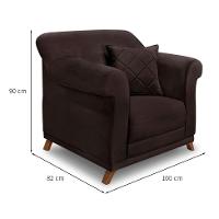 Poltrona Abruzzo Suede Café - 3