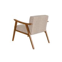 Poltrona Ravena Algodão Bege e Nogueira - 6