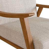 Poltrona Ravena Algodão Bege e Nogueira - 7