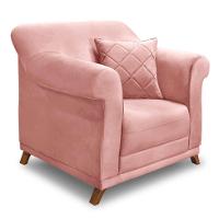 Poltrona Abruzzo Veludo Rosa - 1