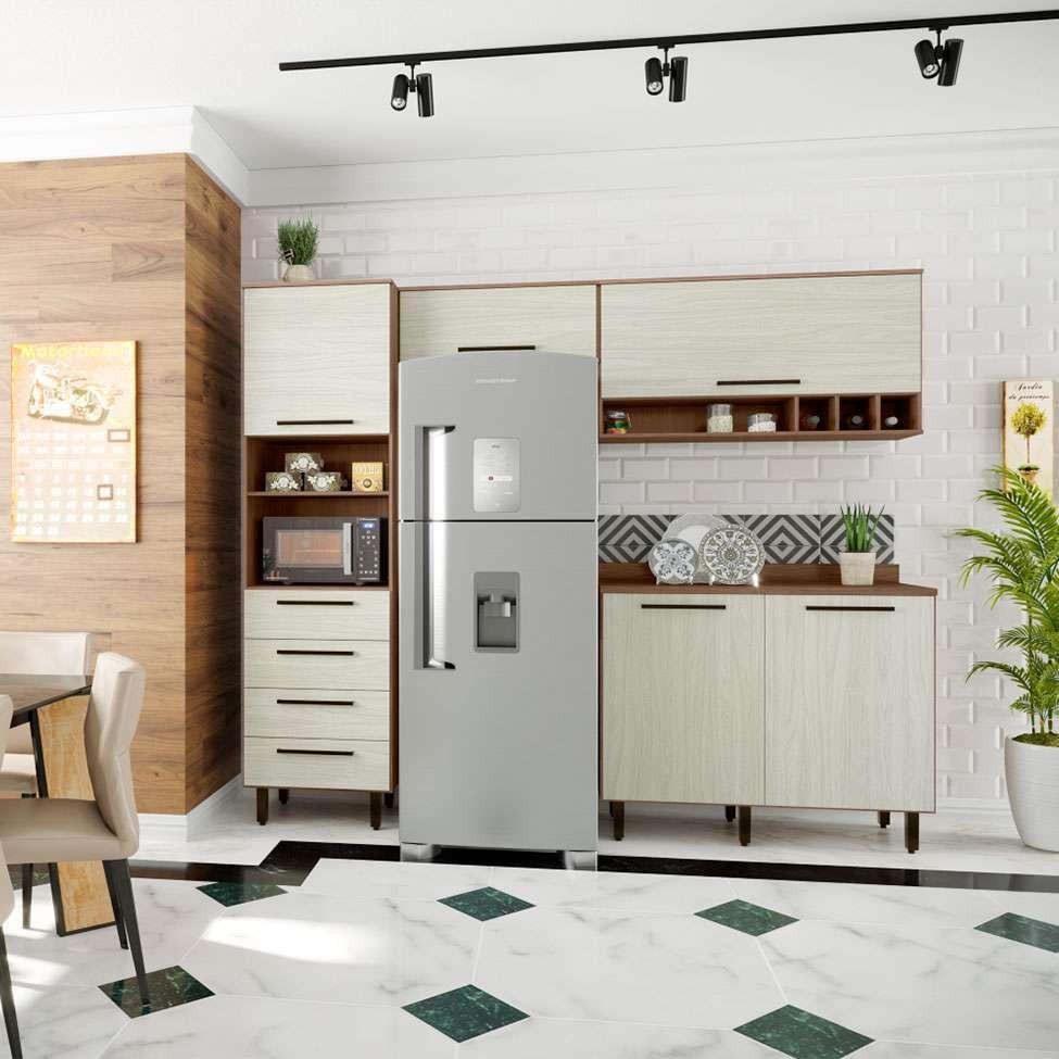 Cozinha Compacta Evolution 5 PT 4 GV Legno e Crema - 1