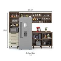 Cozinha Compacta Evolution 5 PT 4 GV Legno e Crema - 3