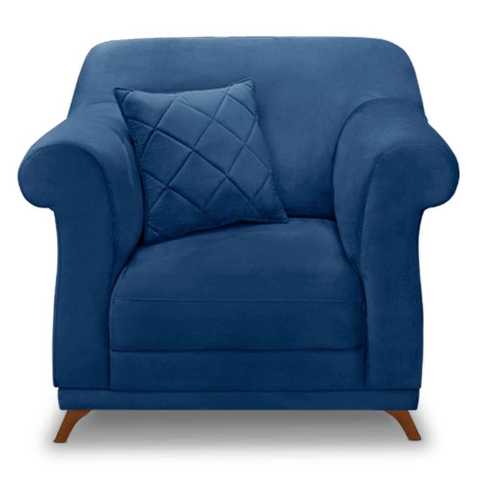 Poltrona Abruzzo Suede Azul Marinho - 5