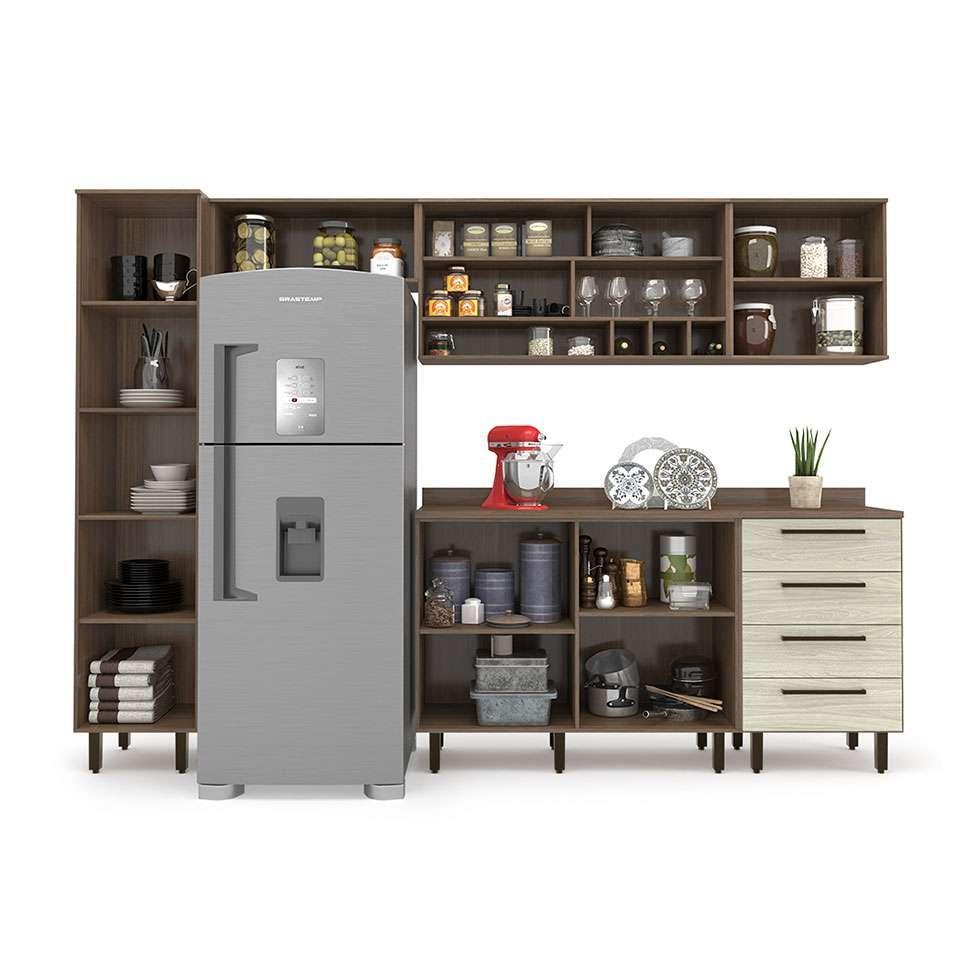 Cozinha Compacta Evolution 7 PT 4 GV Legno e Crema - 4