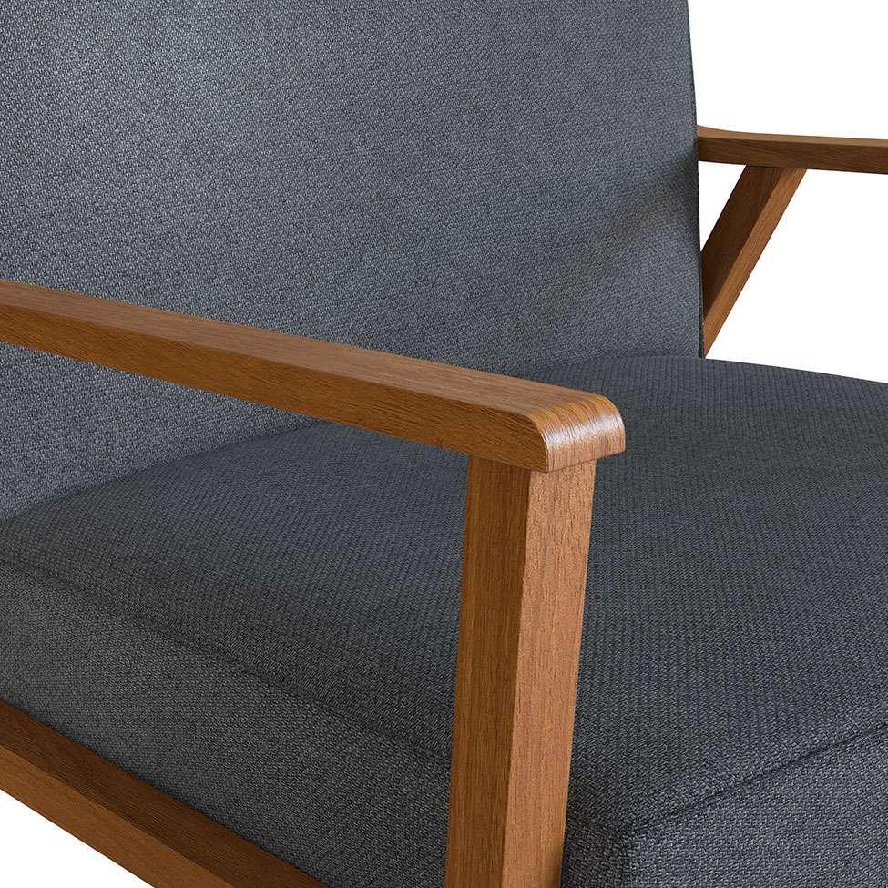 Poltrona Antonia Poliéster Chumbo e Nogueira - 8