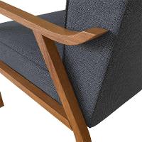 Poltrona Antonia Poliéster Chumbo e Nogueira - 7