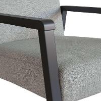 Poltrona Slim Poliéster Cinza Claro e Preta - 7