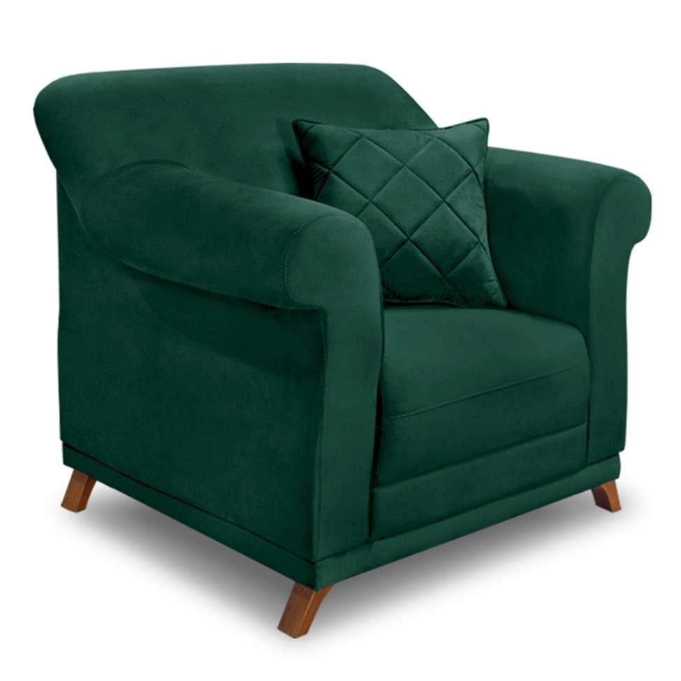 Poltrona Abruzzo Veludo Verde Floresta - 1