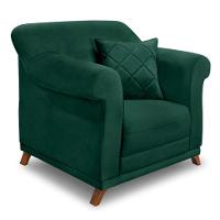 Poltrona Abruzzo Veludo Verde Floresta - 1