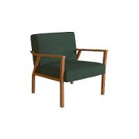 Poltrona Antonia Algodão Verde e Nogueira - 2