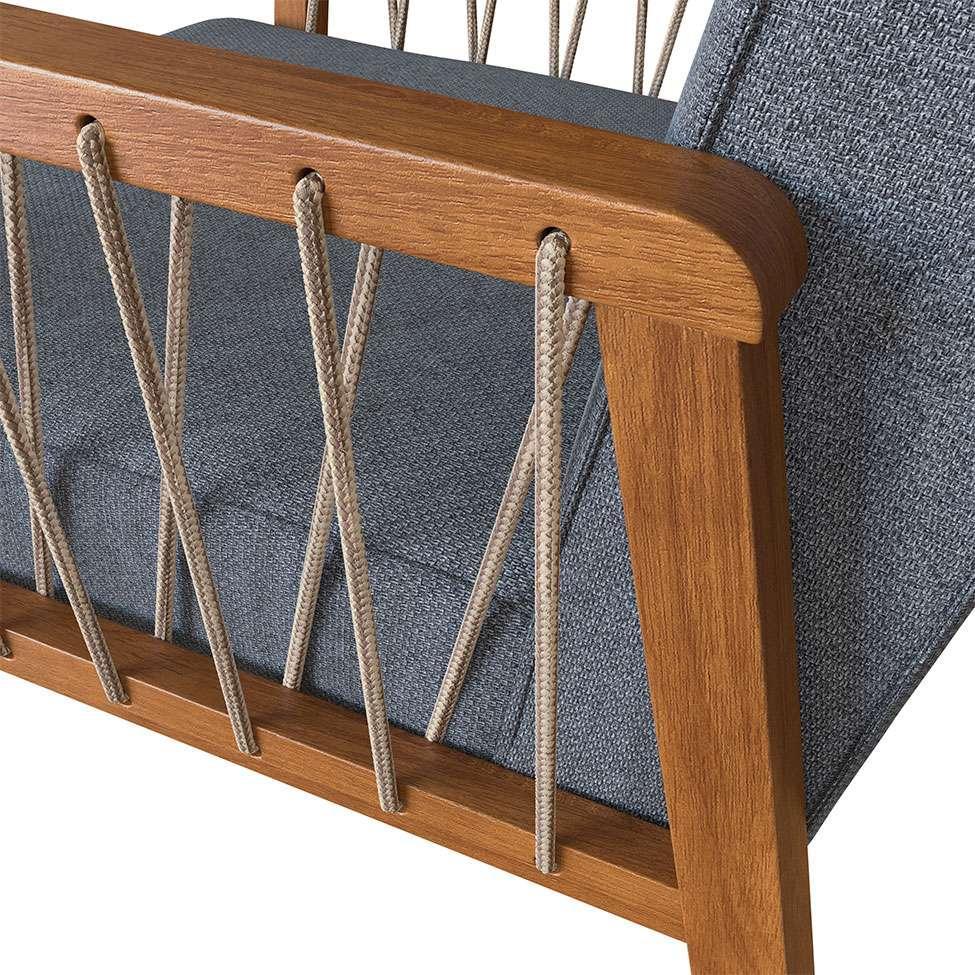 Poltrona Lara Poliéster Chumbo e Nogueira - 8