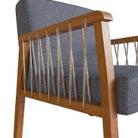 Poltrona Lara Poliéster Chumbo e Nogueira - 7