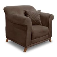 Poltrona Abruzzo Veludo Marrom - 1